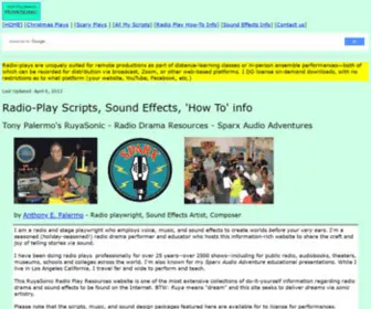 Ruyasonic.com(Radio Play Resources plus Scripts) Screenshot
