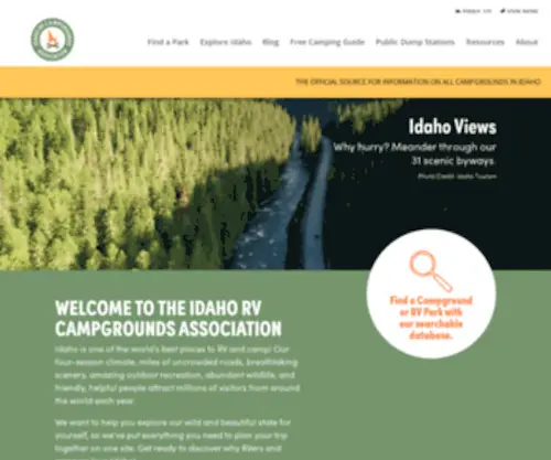 Rvidaho.org(Idaho RV Campgrounds Association) Screenshot