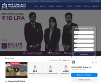 RVscollege.ac.in(Jamshedpur, Best Private Engineering College in Jharkhand) Screenshot