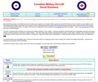 RWrwalker.ca(Canadian Military Aircraft Serial Numbers) Screenshot