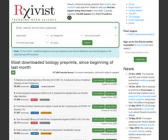 Rxivist.org(Explore popular biology preprints) Screenshot