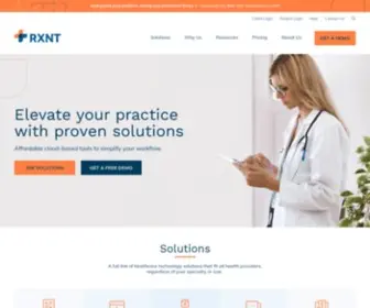 RXNT.com(Cloud-Based, Integrated Healthcare Software) Screenshot