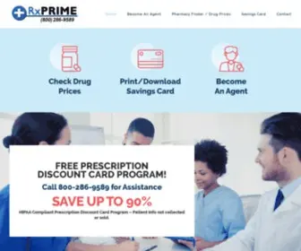 RXprime.com(Prescription Discount Card Program Home) Screenshot