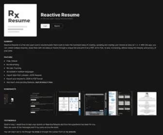 Rxresu.me(Reactive Resume) Screenshot