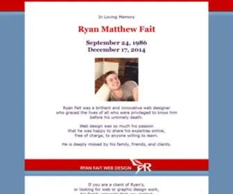 Ryanfait.com(In Loving Memory of Ryan Matthew Fait) Screenshot