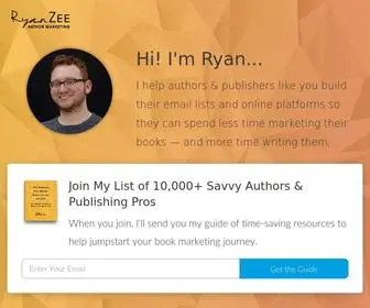 Ryanzee.com(Ryan Zee Author Marketing) Screenshot