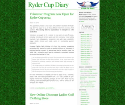 Ryderdiary.com(Ryder Cup Diary) Screenshot