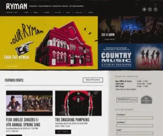 Ryman.com(Ryman Auditorium) Screenshot