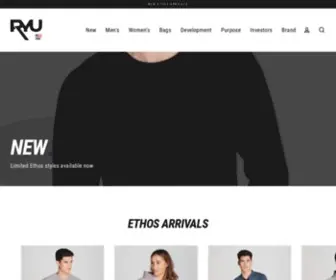 Ryu.com(RYU delivers urban athletic clothing tailored) Screenshot