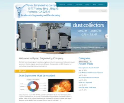 Ryvac.com(Industrial Dust Collectors) Screenshot