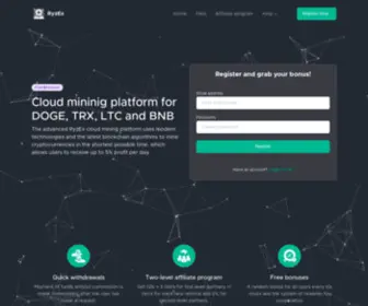 Ryzex.net(Cloud mininig platform) Screenshot