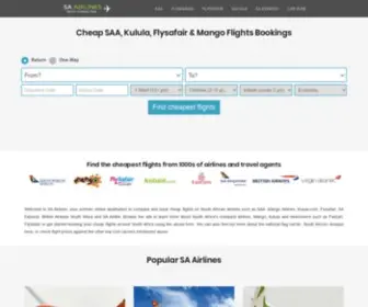 SA-Airlines.co.za(Cheap Flights South Africa Bookings & Specials) Screenshot