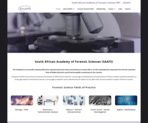 Saafs.org.za(The goals of South African Academy of Forensic Sciences) Screenshot