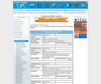 Saarctenders.com(SAARC Tenders India Tenders SAARC Region Tenders) Screenshot