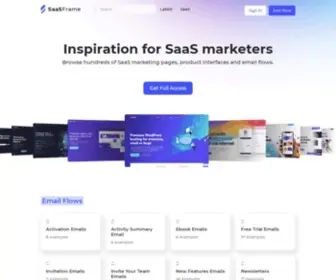 Saasframe.io(Inspiration for SaaS Marketers & Product Designers) Screenshot