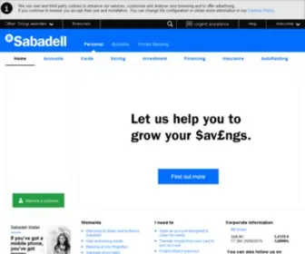 Sabadellsolbank.com(Banco Sabadell) Screenshot