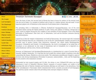 Sabarimalaayyappan.com(All about sabarimala temple and swami sabarimala ayyappan) Screenshot