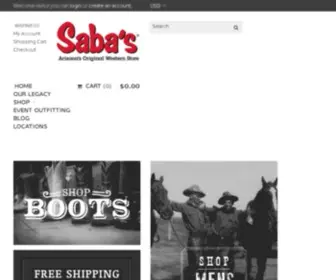 Sabas.com(Sabas Western StoresSabas Western Stores) Screenshot