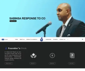 Sabinsaeurope.com(Sabinsa Corporation) Screenshot