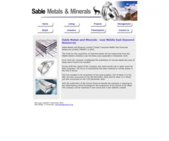 Sablemetals.co.za(Vanadium and Platinum Exploration Venture Company) Screenshot