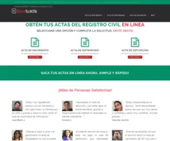 Sacatuacta.com(▷ Solicitar Actas del Registro Civil en Linea) Screenshot