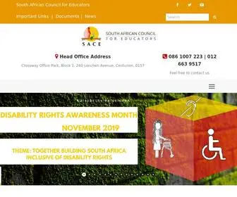 Sace.org.za(South African Council for Educators) Screenshot