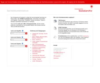 Sachdokumentation.ch(Die Sachdokumentation bietet Zugriff auf sämtliche Bestände der Dokumentation des Sozialarchivs) Screenshot