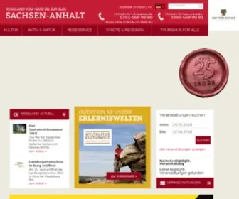 Sachsen-Anhalt-Tourismus.de(Alle Informationen zu Ihrem Urlaub in Sachsen) Screenshot
