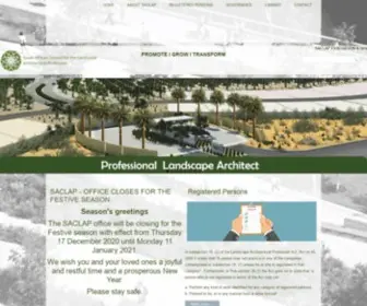 Saclap.org.za(The South African Council for the Landscape Architectural Profession (SACLAP)) Screenshot