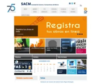 Sacm.org.mx(SACM/Sociedad de Autores y Compositores de M) Screenshot