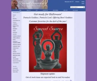 Sacredsource.com(Sacred Source Goddess Statues Catalog Company) Screenshot