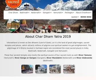 Sacredyatra.com(Char Dham YatraChardham Yatra Travel GuideChar Dham Yatra Tour) Screenshot