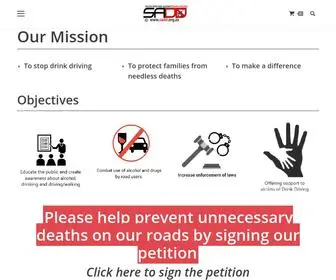 Sadd.org.za(South Africans Against Drunk Driving) Screenshot