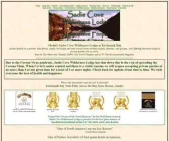 Sadiecove.com(Alaska's Sadie Cove Wilderness Lodge) Screenshot