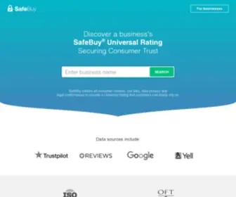 Safebuy.org.uk(Taking the effort out of trust with a SafeBuy™ Universal Rating) Screenshot