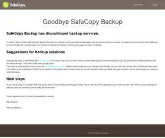 Safecopybackup.com(Goodbye SafeCopy Backup) Screenshot