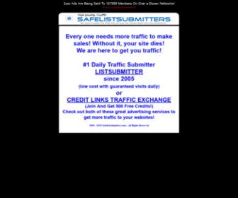 Safelistsubmitters.com(Safelissubmitters.com is the nets #1 Auto safelist submitter) Screenshot