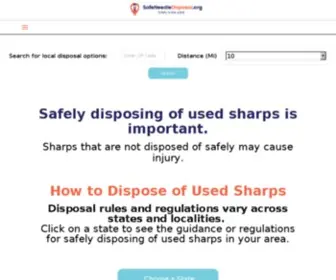 Safeneedledisposal.org(Safe Needle Disposal) Screenshot