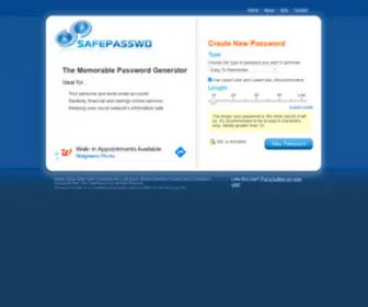 Safepasswd.com(A password generator) Screenshot