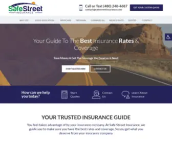 Safestreetinsurance.com(Home/Auto Insurance Agency) Screenshot