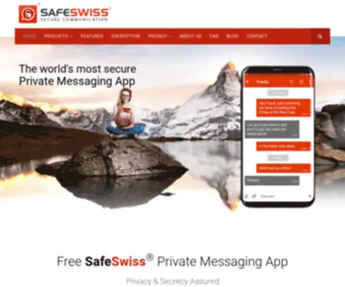 Safeswiss.com(World's most secure private messaging App. Unbreakable encryption) Screenshot