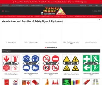 Safetysigns.co.za(Safety Signs & Equipment Manufacturer and Supplier) Screenshot