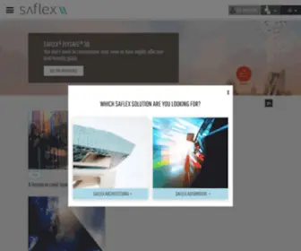 Saflex.com(Saflex PVB Interlayers for Laminated Glass) Screenshot