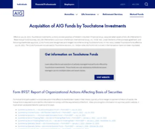 Safunds.com(AIG Funds) Screenshot