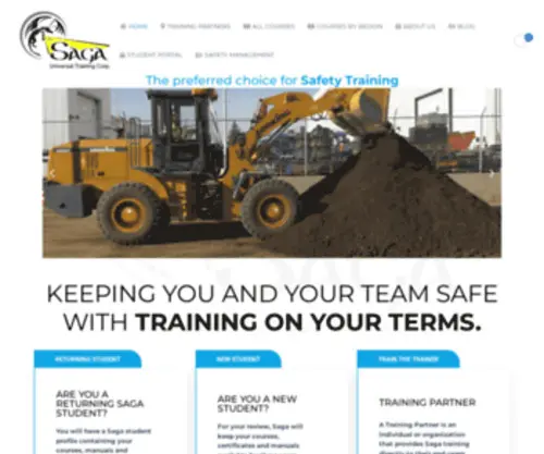 Sagatraining.ca(Online safety training OHS Fall Protection) Screenshot