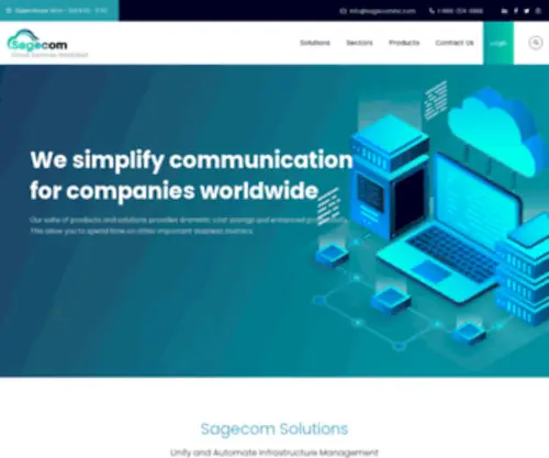 Sagecominc.com(We simplify communication for companies worldwide) Screenshot