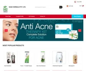 Sageherbals.com(Skin Care Products Manufacturer) Screenshot