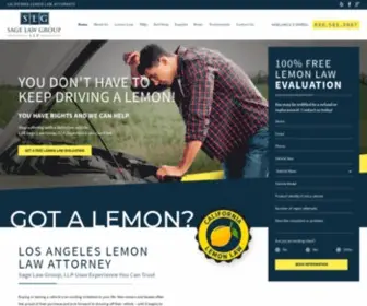 Sagelawgroupllp.com(Los Angeles Lemon Law Attorneys) Screenshot