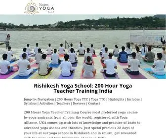 Sagesyoga.com(Residential & Yoga Alliance Certified 200 Yoga teacher training course) Screenshot