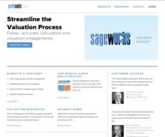 Sageworksvaluation.com(Sageworks Valuation Solution Financial Software) Screenshot